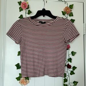 Pink and black stripped forever 21 crop top